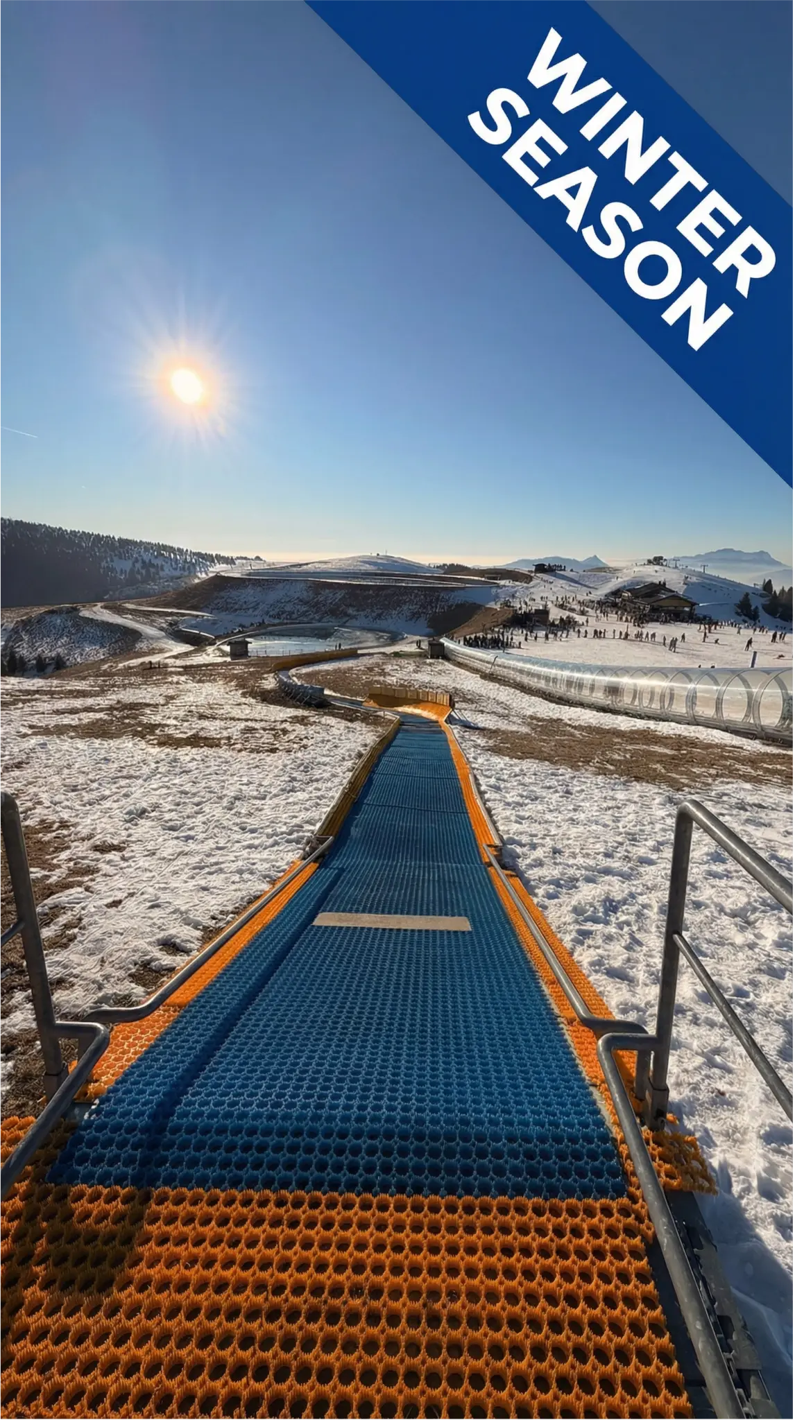 Tapis roulant con vista panoramica sulle piste