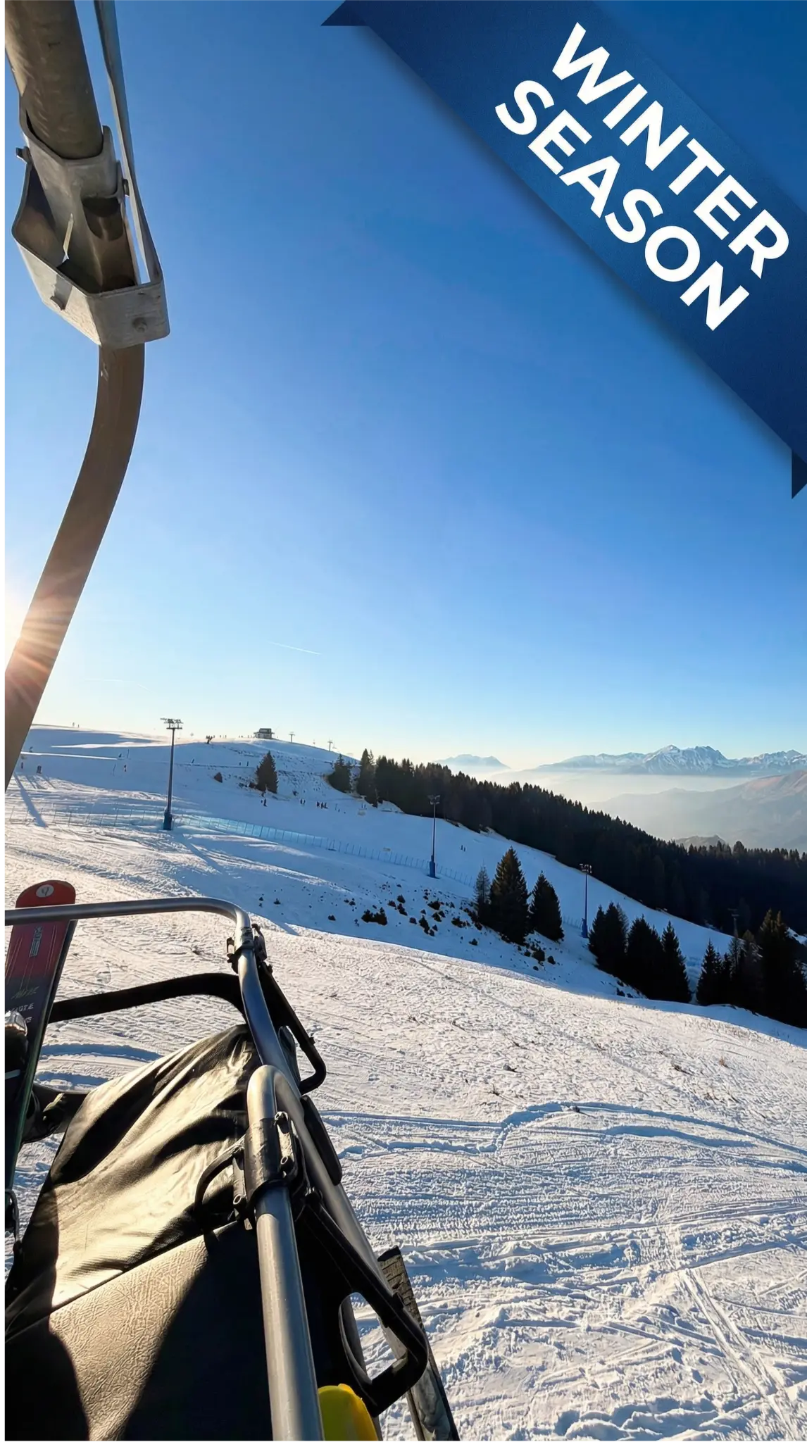 Vista dalla seggiovia sulle piste